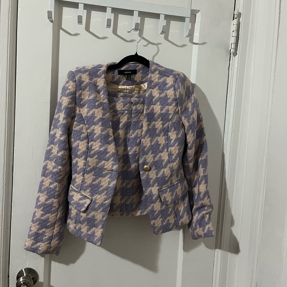 Forever 21 Jackets & Blazers - Chic Houndstooth Blazer and skirt - Purple and Cream